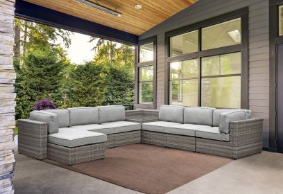 Weather-Resistant Sectional - Stain and Fade Resistant, Removable Cushions - Outdoor Comfort, Indoor Looks - as Pic